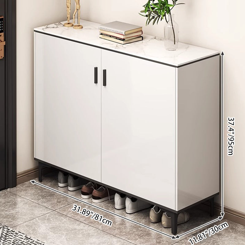 Contemporary Luxury Rectangular MDF Metal Shoe Storage 4-Tier For Entryways