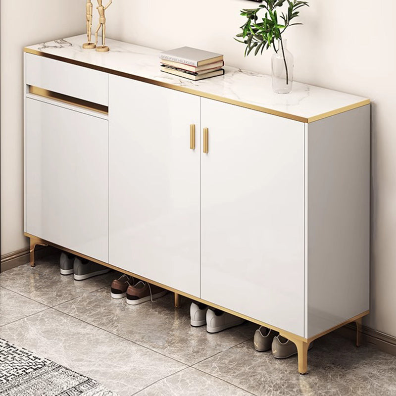 Contemporary Luxury Rectangular MDF Metal Shoe Storage 4-Tier For Entryways