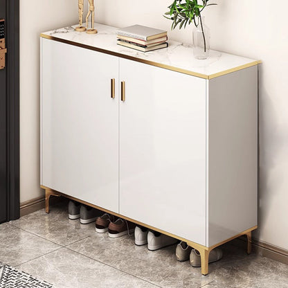 Contemporary Luxury Rectangular MDF Metal Shoe Storage 4-Tier For Entryways