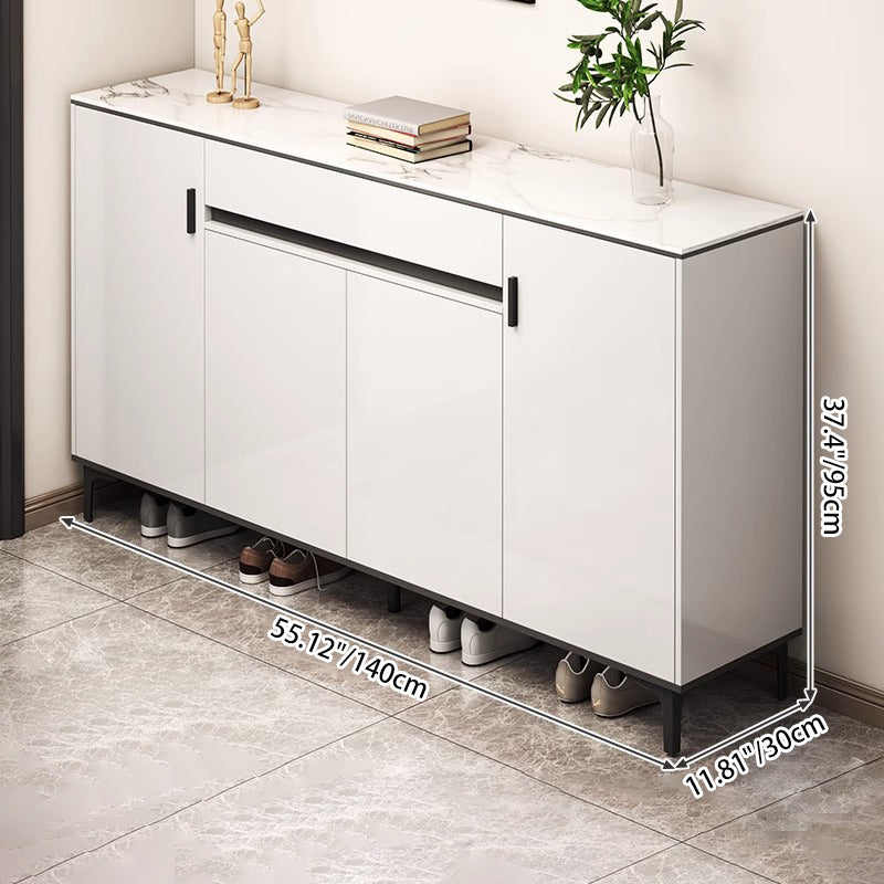 Contemporary Luxury Rectangular MDF Metal Shoe Storage 4-Tier For Entryways
