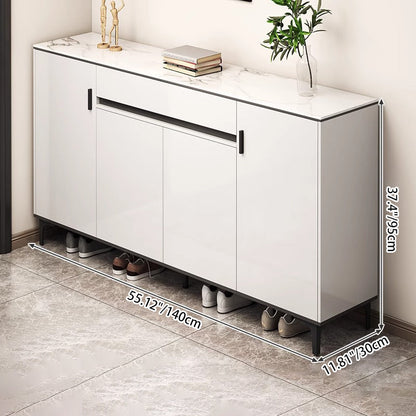 Contemporary Luxury Rectangular MDF Metal Shoe Storage 4-Tier For Entryways