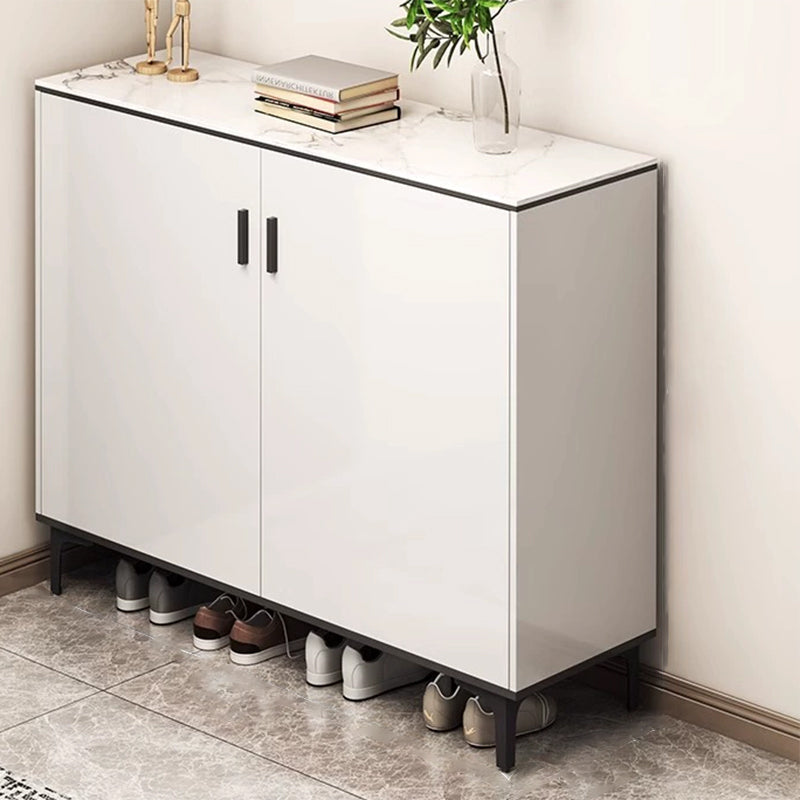Contemporary Luxury Rectangular MDF Metal Shoe Storage 4-Tier For Entryways