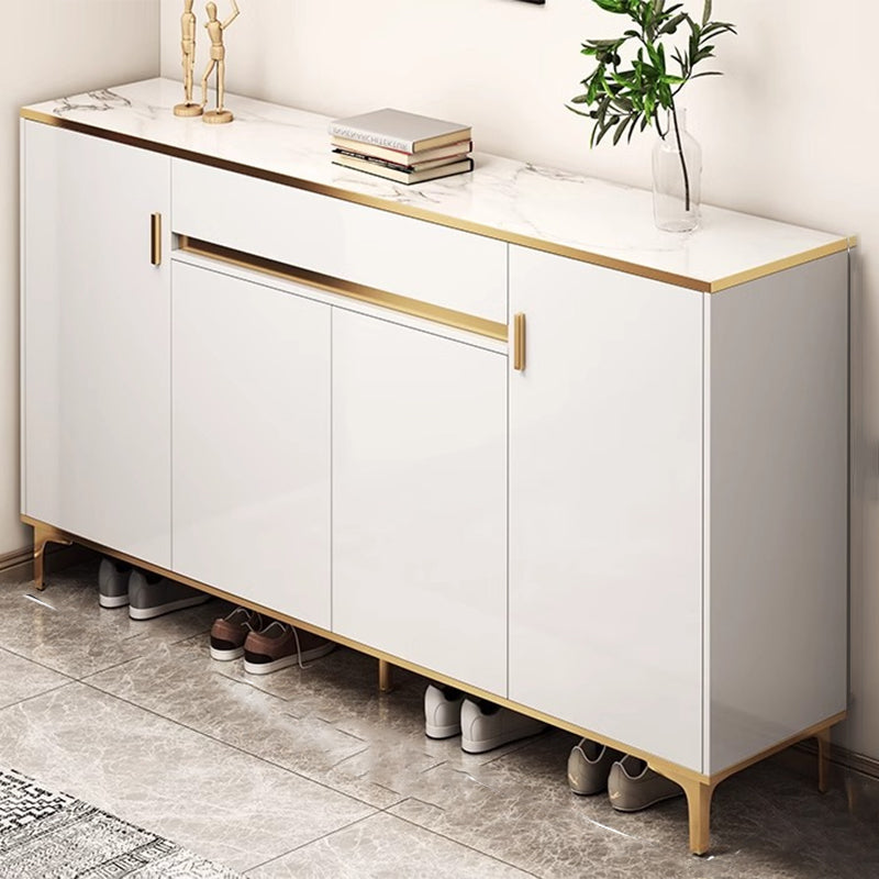 Contemporary Luxury Rectangular MDF Metal Shoe Storage 4-Tier For Entryways