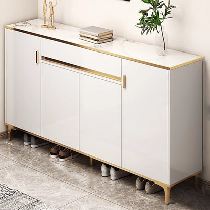 Contemporary Luxury Rectangular MDF Metal Shoe Storage 4-Tier For Entryways
