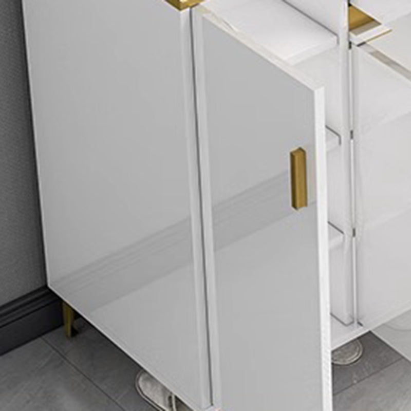 Contemporary Luxury Rectangular MDF Metal Shoe Storage 4-Tier For Entryways