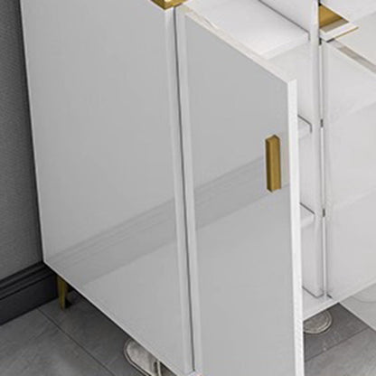 Contemporary Luxury Rectangular MDF Metal Shoe Storage 4-Tier For Entryways