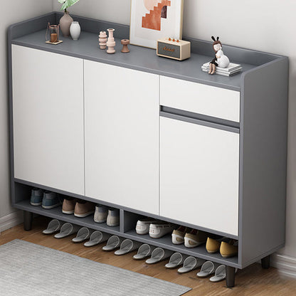 Modern Minimalist Rectangular MDF Shoe Storage 4-Tier For Entryways