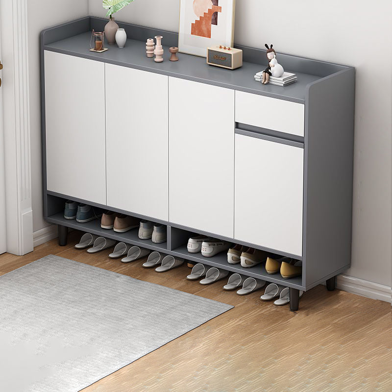Modern Minimalist Rectangular MDF Shoe Storage 4-Tier For Entryways
