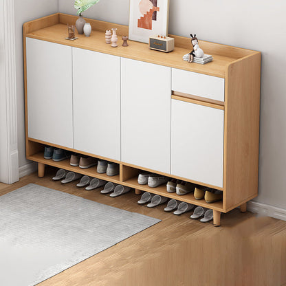 Modern Minimalist Rectangular MDF Shoe Storage 4-Tier For Entryways