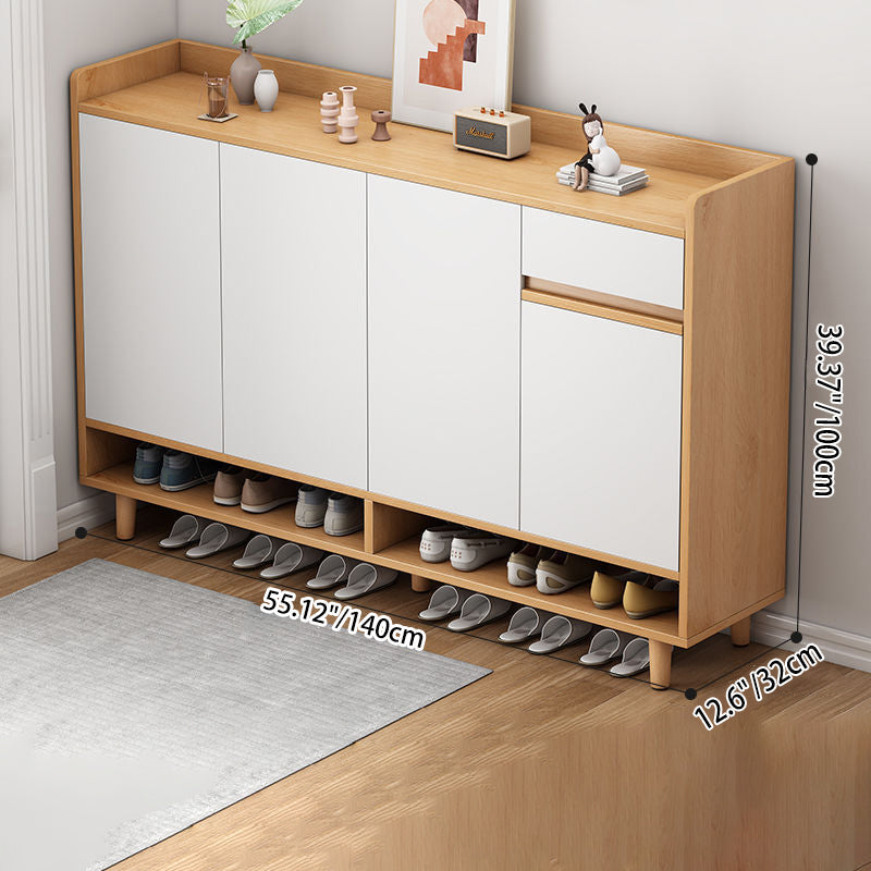 Modern Minimalist Rectangular MDF Shoe Storage 4-Tier For Entryways
