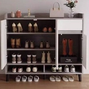 Modern Minimalist Rectangular MDF Shoe Storage 4-Tier For Entryways