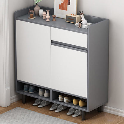 Modern Minimalist Rectangular MDF Shoe Storage 4-Tier For Entryways