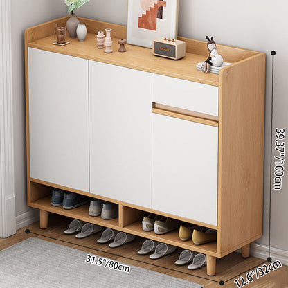 Modern Minimalist Rectangular MDF Shoe Storage 4-Tier For Entryways