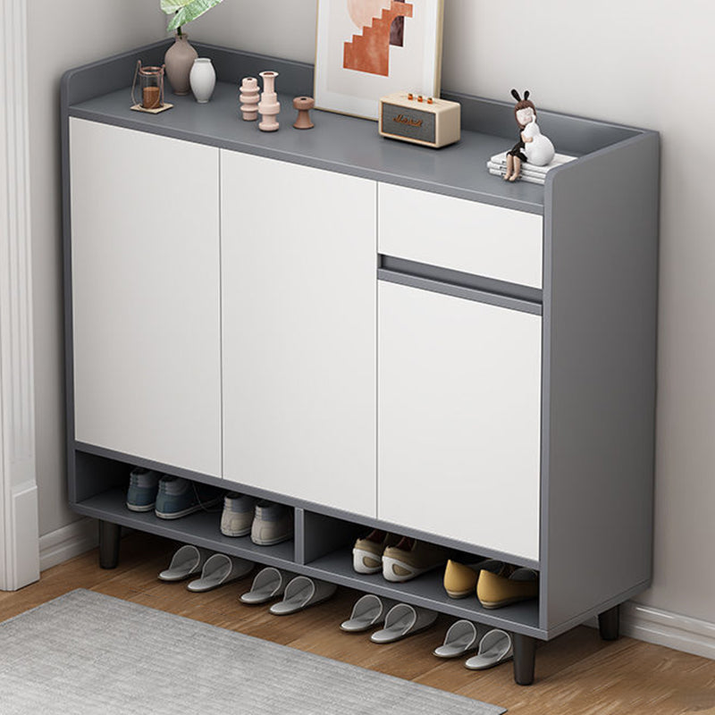 Modern Minimalist Rectangular MDF Shoe Storage 4-Tier For Entryways