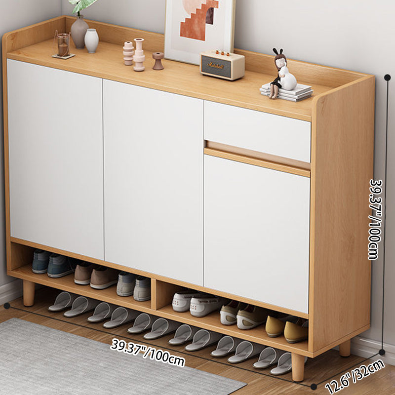 Modern Minimalist Rectangular MDF Shoe Storage 4-Tier For Entryways
