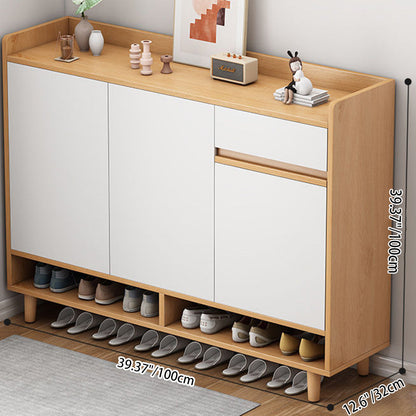 Modern Minimalist Rectangular MDF Shoe Storage 4-Tier For Entryways