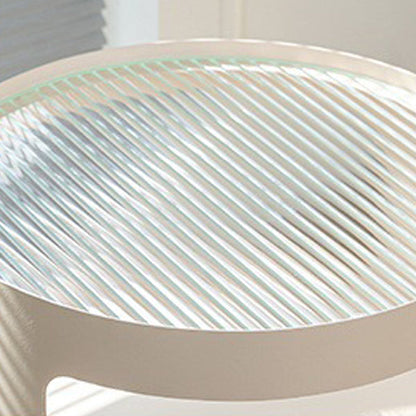 Modern Minimalist Square Round Glass Iron Movable End Table 3-Tier For Living Room
