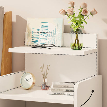 Modern Minimalist Square Rectangular Malacca Wood MDF Nightstand 1/2-Drawer For Bedroom