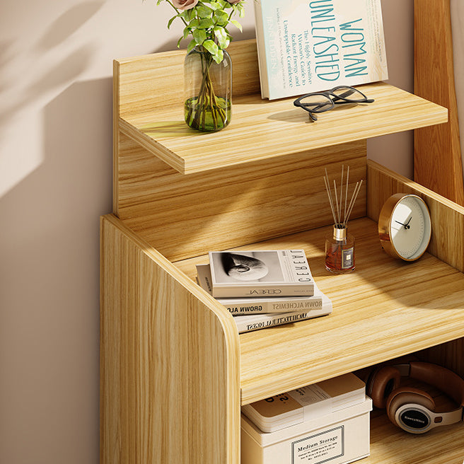 Modern Minimalist Square Rectangular Malacca Wood MDF Nightstand 1/2-Drawer For Bedroom