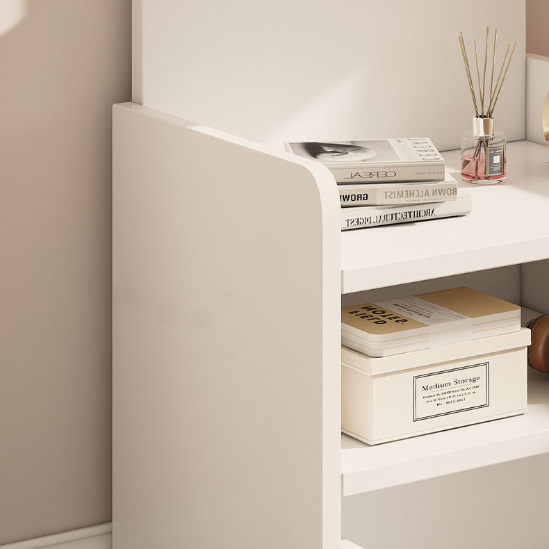 Modern Minimalist Square Rectangular Malacca Wood MDF Nightstand 1/2-Drawer For Bedroom