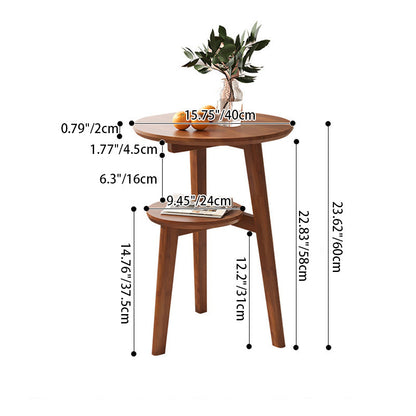 Modern Minimalist Round Nan Bamboo End Table 2-Tier For Living Room