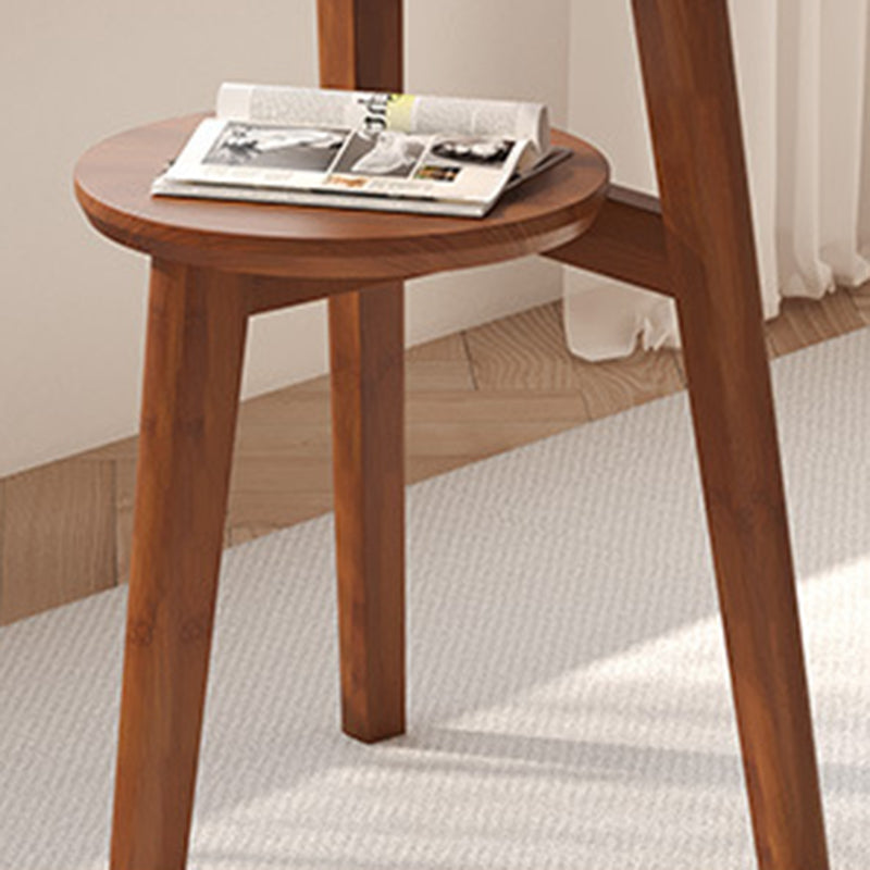 Modern Minimalist Round Nan Bamboo End Table 2-Tier For Living Room