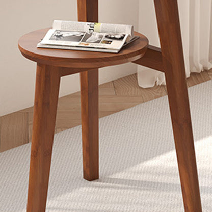 Modern Minimalist Round Nan Bamboo End Table 2-Tier For Living Room