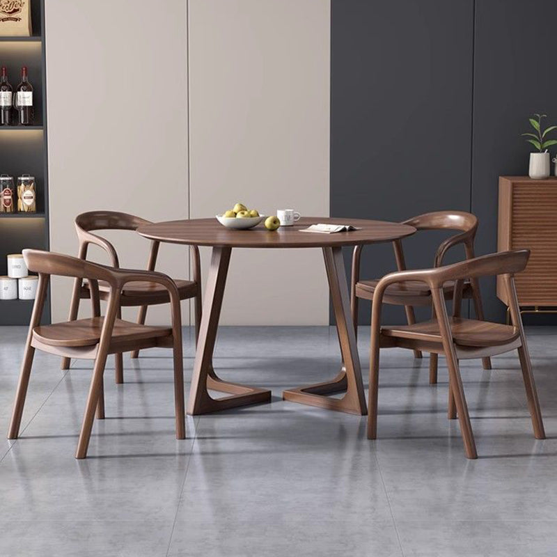 Contemporary Nordic Round Rubberwood Dining Table For 4 Seats