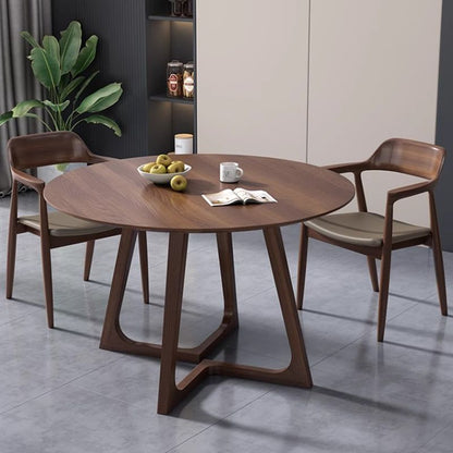 Contemporary Nordic Round Rubberwood Dining Table For 4 Seats