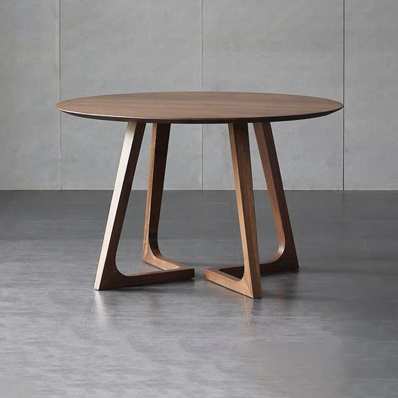 Contemporary Nordic Round Rubberwood Dining Table For 4 Seats
