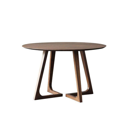 Contemporary Nordic Round Rubberwood Dining Table For 4 Seats