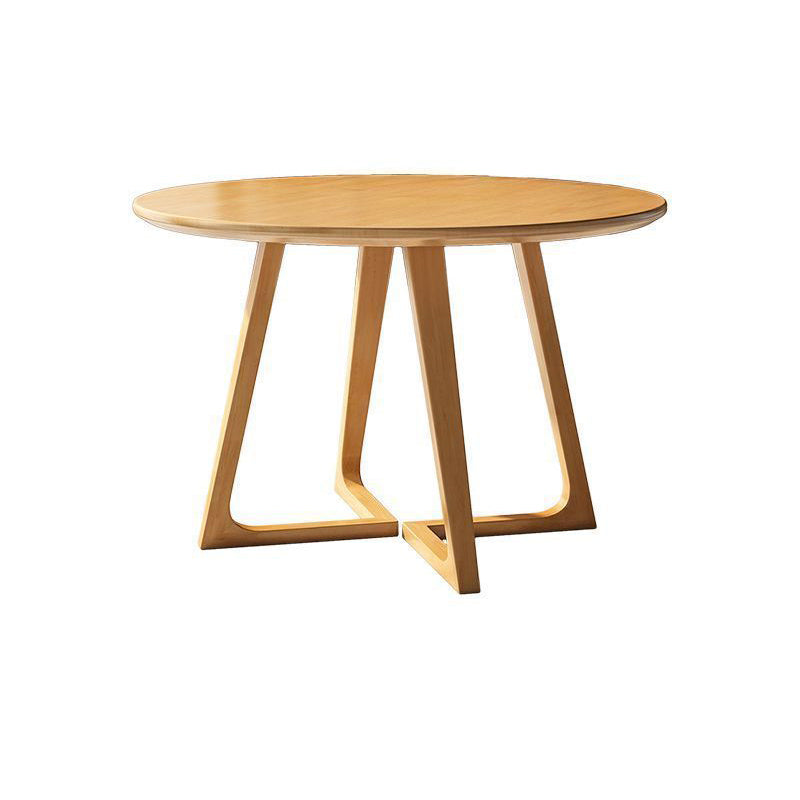 Contemporary Nordic Round Rubberwood Dining Table For 4 Seats