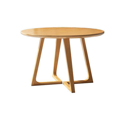 Contemporary Nordic Round Rubberwood Dining Table For 4 Seats
