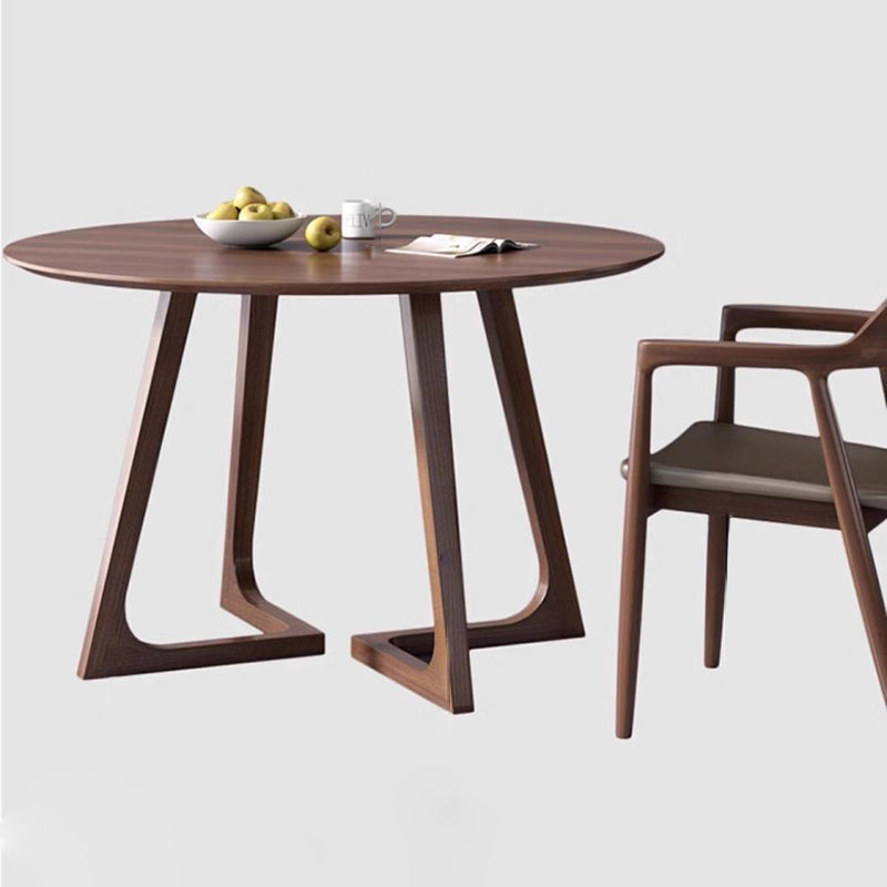 Contemporary Nordic Round Rubberwood Dining Table For 4 Seats