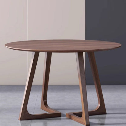 Contemporary Nordic Round Rubberwood Dining Table For 4 Seats