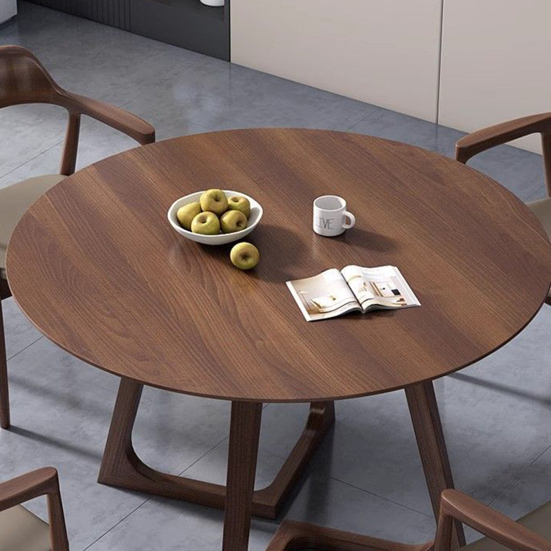 Contemporary Nordic Round Rubberwood Dining Table For 4 Seats