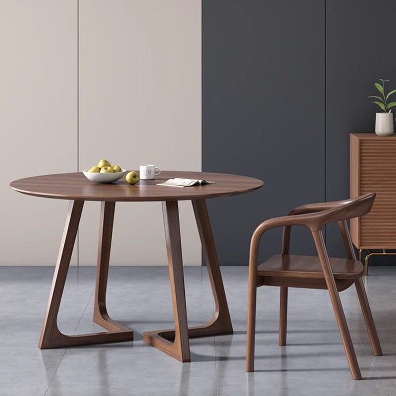 Contemporary Nordic Round Rubberwood Dining Table For 4 Seats