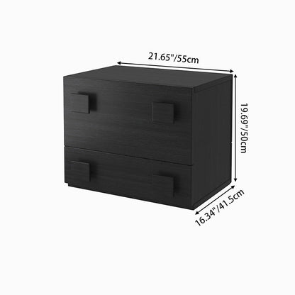 Contemporary Retro Square Rectangular MDF Stackable Nightstand 1-Drawer For Bedroom