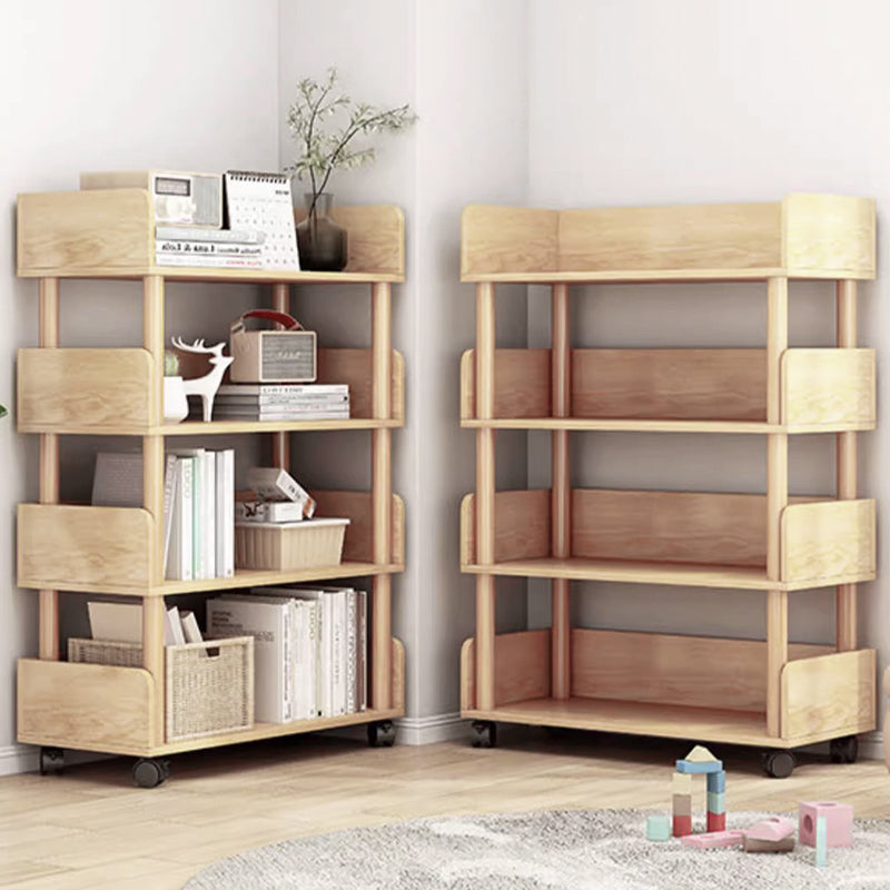 Modern Minimalist Rectangular MDF Movable Bookshelf 3/4-Tier For Living Room