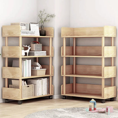Modern Minimalist Rectangular MDF Movable Bookshelf 3/4-Tier For Living Room