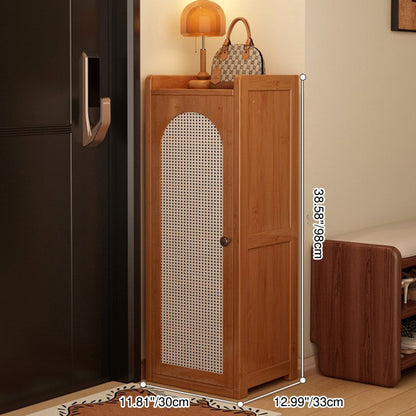 Traditional Japanese Rectangular Nan Bamboo Plastic Rattan MDF Weaving Shoe Storage 6/7/8-Tier For Entryways