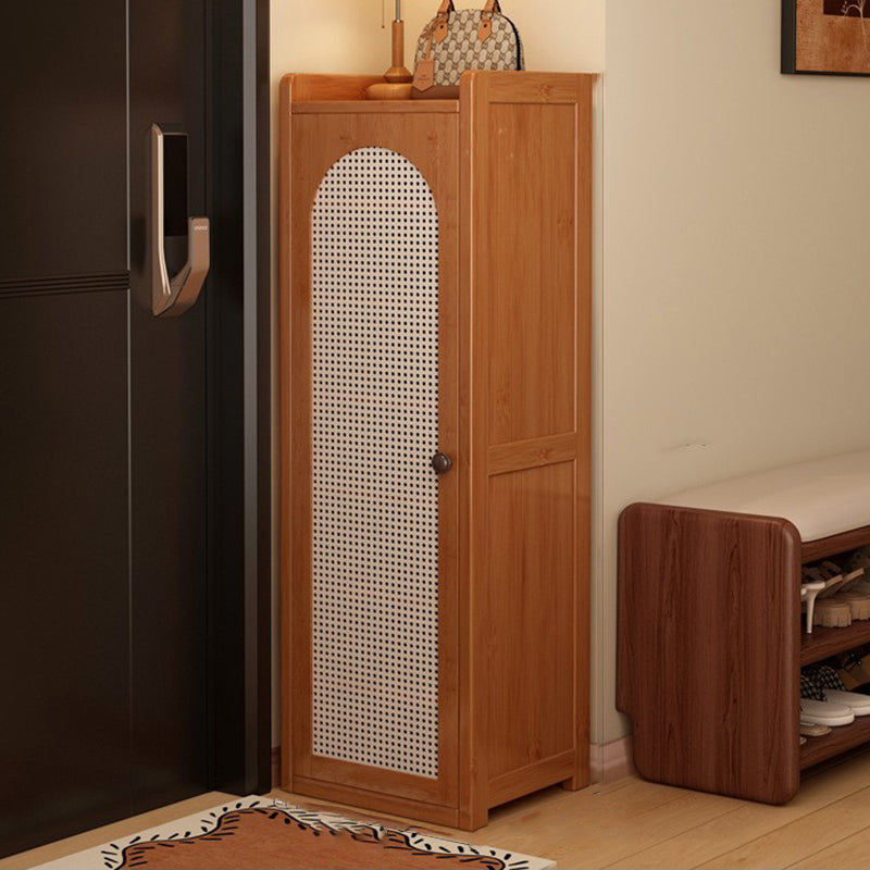 Traditional Japanese Rectangular Nan Bamboo Plastic Rattan MDF Weaving Shoe Storage 6/7/8-Tier For Entryways