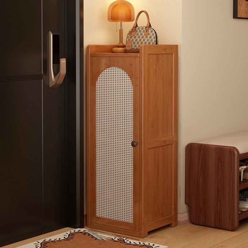 Traditional Japanese Rectangular Nan Bamboo Plastic Rattan MDF Weaving Shoe Storage 6/7/8-Tier For Entryways