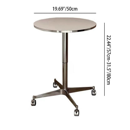 Modern Minimalist Round Oriented Strand Board Aluminum Alloy Height Adjustable Coffee Table For Living Room