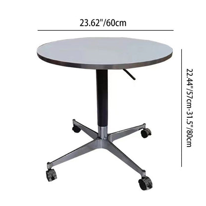 Modern Minimalist Round Oriented Strand Board Aluminum Alloy Height Adjustable Coffee Table For Living Room