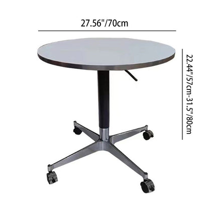 Modern Minimalist Round Oriented Strand Board Aluminum Alloy Height Adjustable Coffee Table For Living Room
