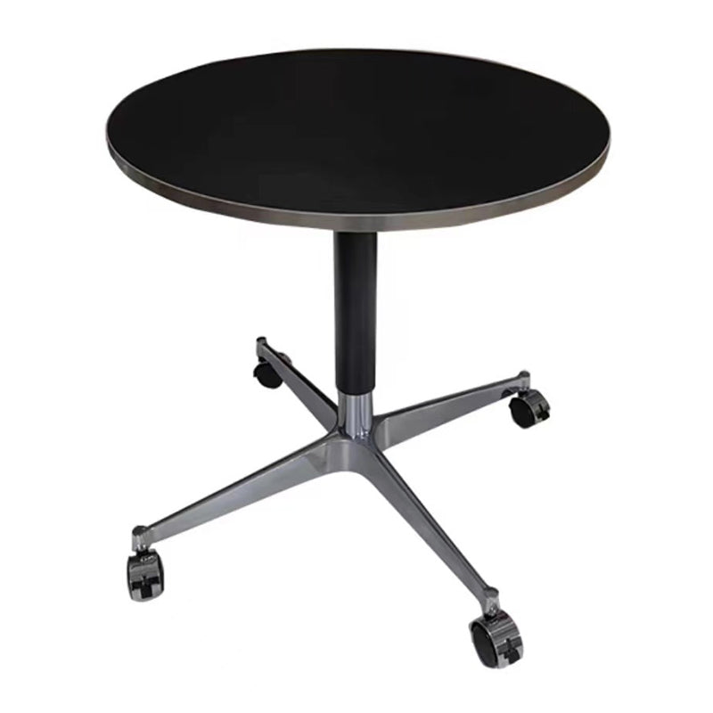 Modern Minimalist Round Oriented Strand Board Aluminum Alloy Height Adjustable Coffee Table For Living Room