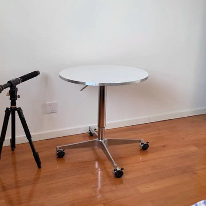 Modern Minimalist Round Oriented Strand Board Aluminum Alloy Height Adjustable Coffee Table For Living Room
