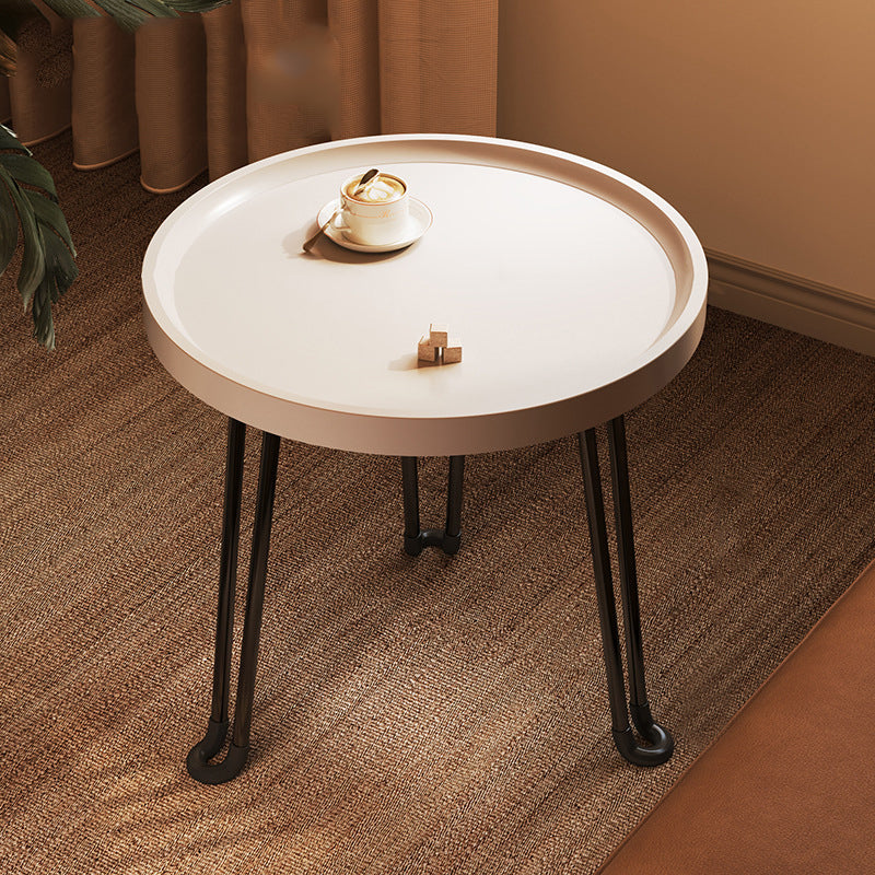 Modern Minimalist Round Flower-shaped MDF Iron Foldable Coffee Table For Living Room