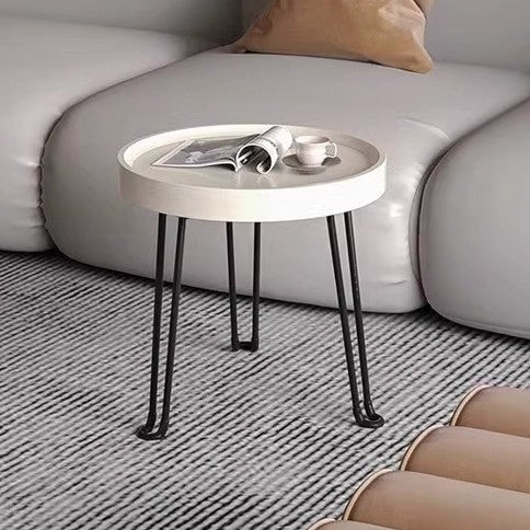 Modern Minimalist Round Flower-shaped MDF Iron Foldable Coffee Table For Living Room